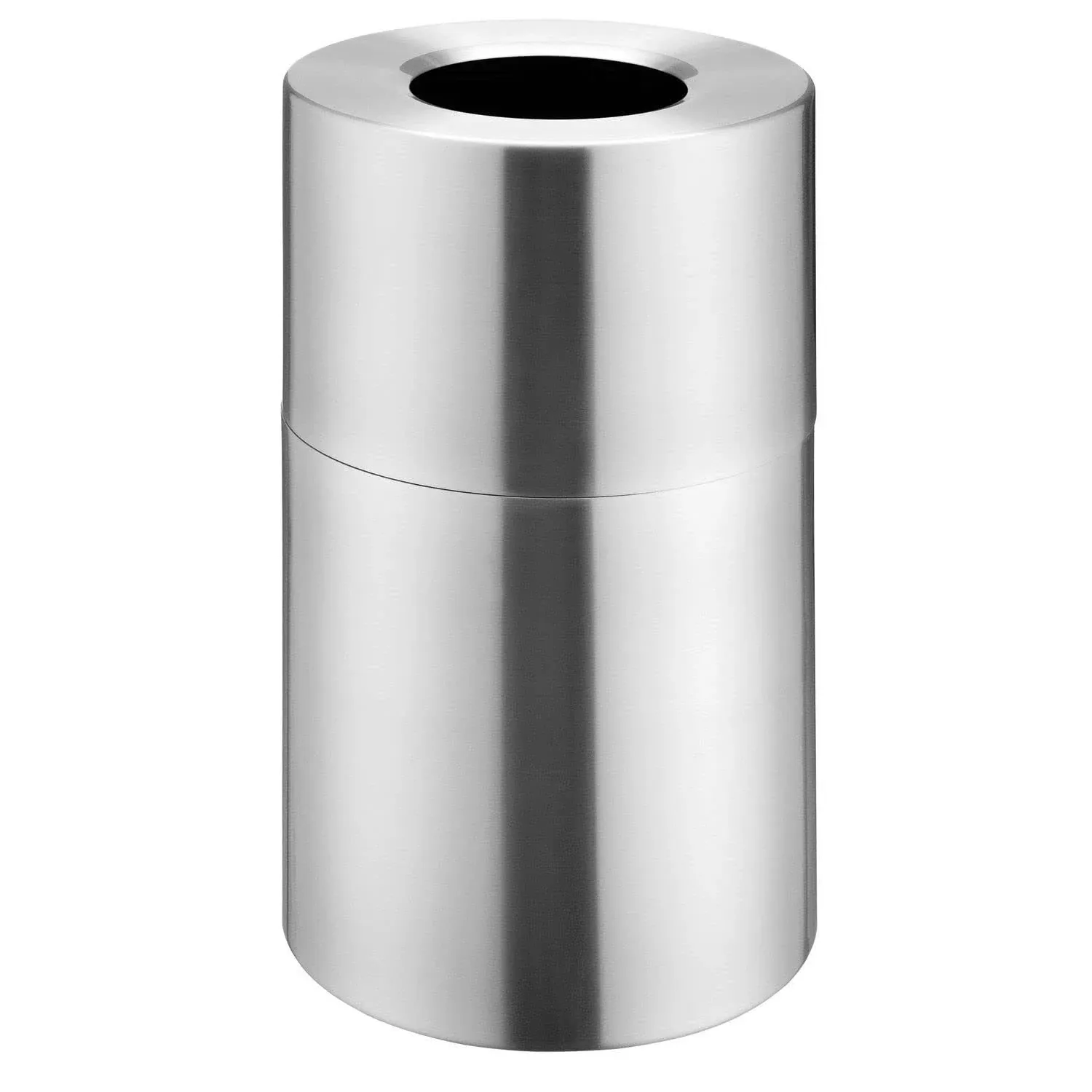 Global Industrial Aluminum Round Open Top Trash Can, 35 Gallon, Satin Clear