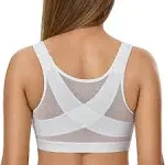 DELIMIRA Women's Front Closure Posture Wireless Back Support Full Coverage Bra