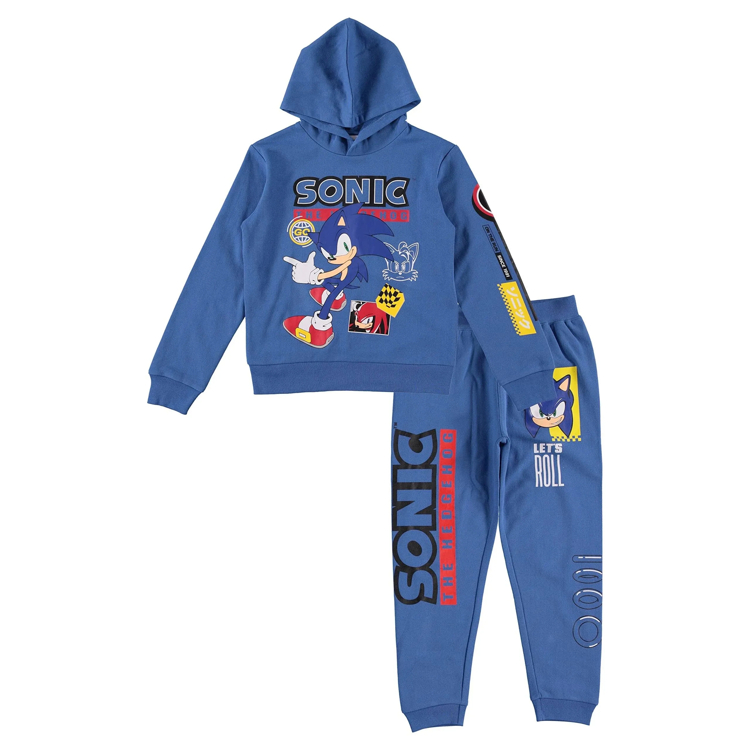 SEGA Sonic The Hedgehog Boys Graphic Hoodie and Jogger Pants 2-Piece Outfit Set