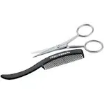 TWEEZERMAN ~ Mustache Scissors And Comb Set # 72031-MG ~ Fast Shipping ~