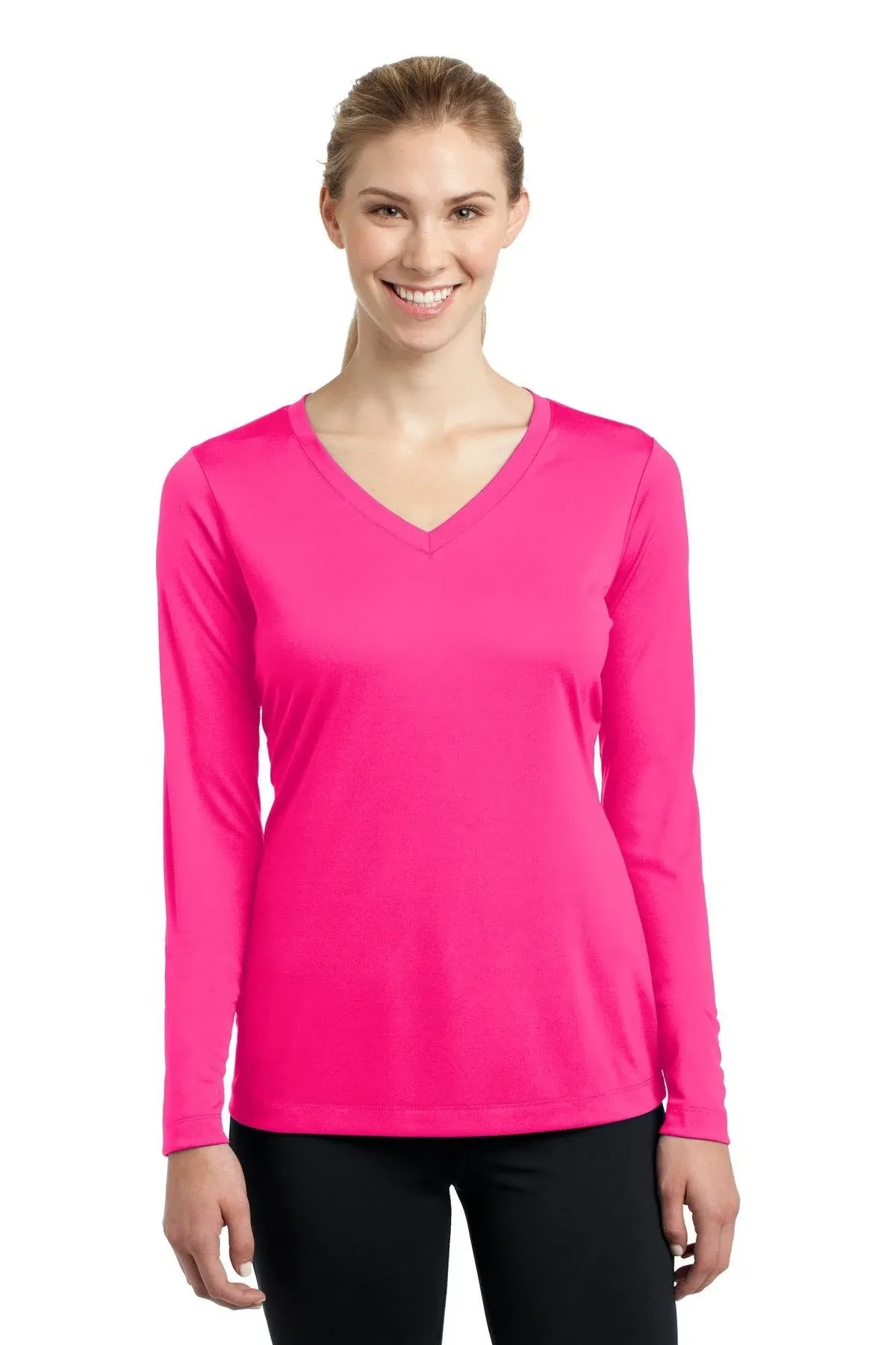 Sport-Tek Women's True Red Long Sleeve PosiCharge Competitor V-Neck Tee