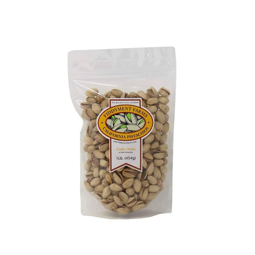 Fiddyment Farms 1 lb Garlic Onion In-Shell Pistachios