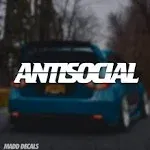 Antisocial Car Sticker Decal