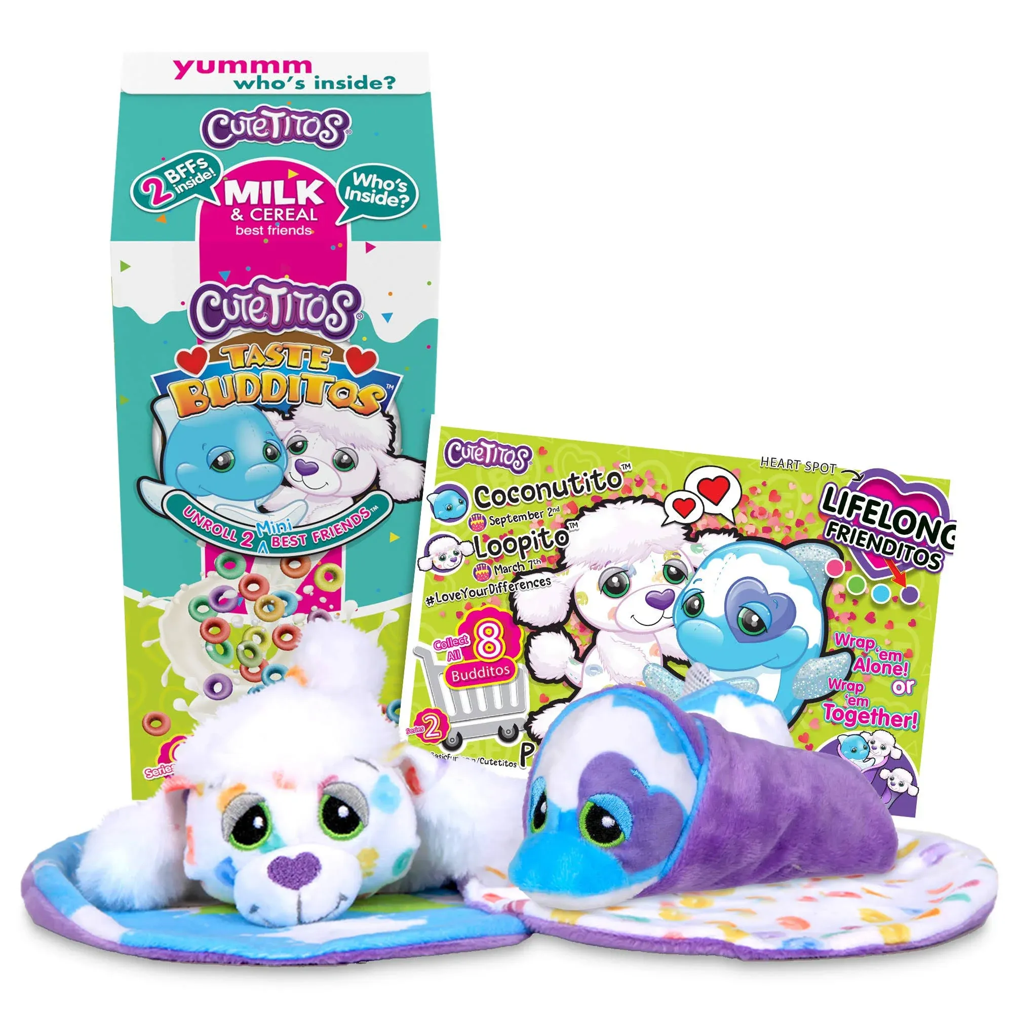 Cutetitos Taste Budditos Milk &amp; Cereal Series 2 Collectible Plush Mini 5”