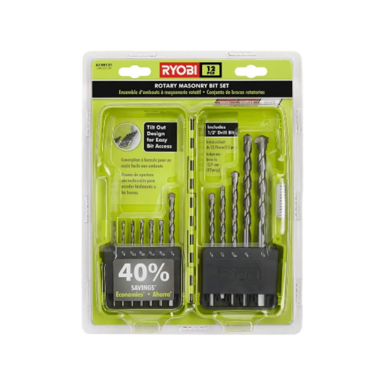 RYOBI Masonry Drill Bit Set (12-PC)