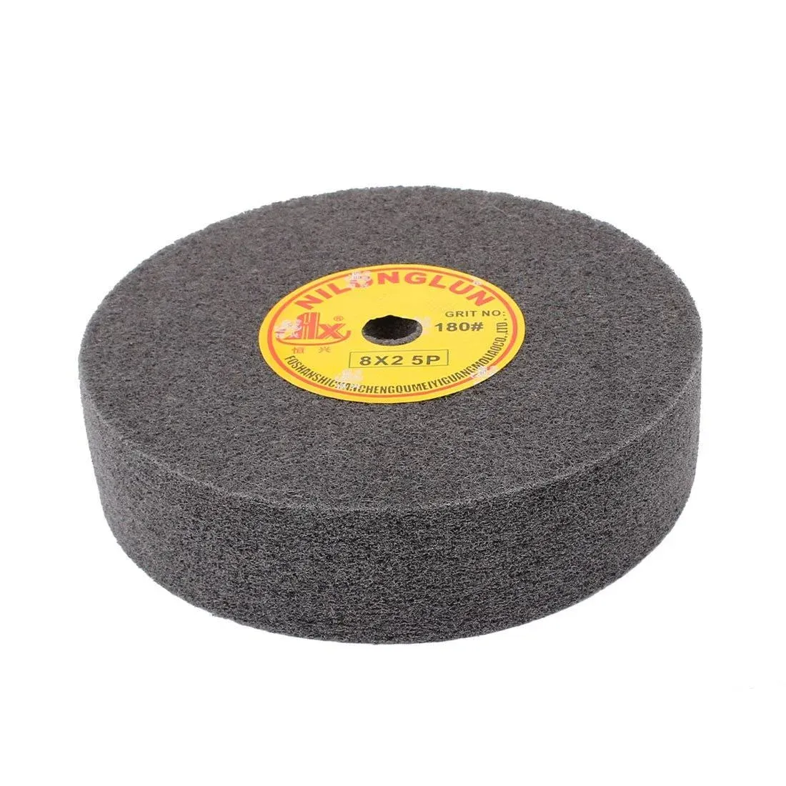 8&#034; Dia 2&#034; Thick 180 Grit Nylon Fiber Wheel Abrasive Polishing Buffing Disc Black