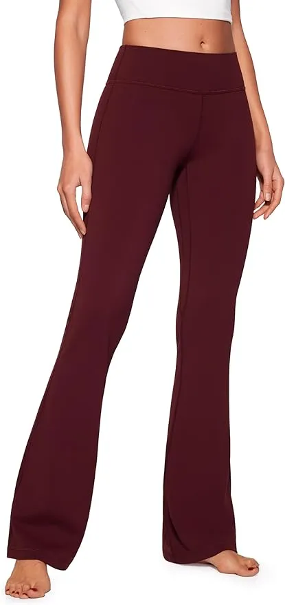 CRZ Yoga Womens Butterluxe Low Rise Flare Leggings 32" Red Merlot / M