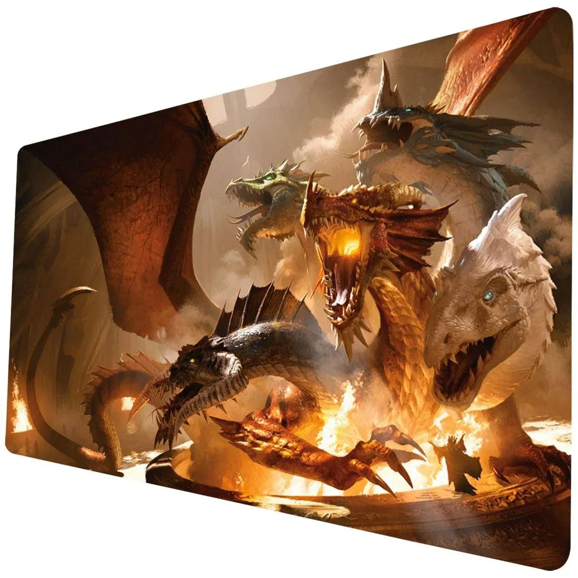 Dragon TCG Playmat, 24 x 14 inches Game Mat for MTG DTCG CCG RPG Trading Card Inked Game Playmats Smooth Surface Battle Game Rubber Collection