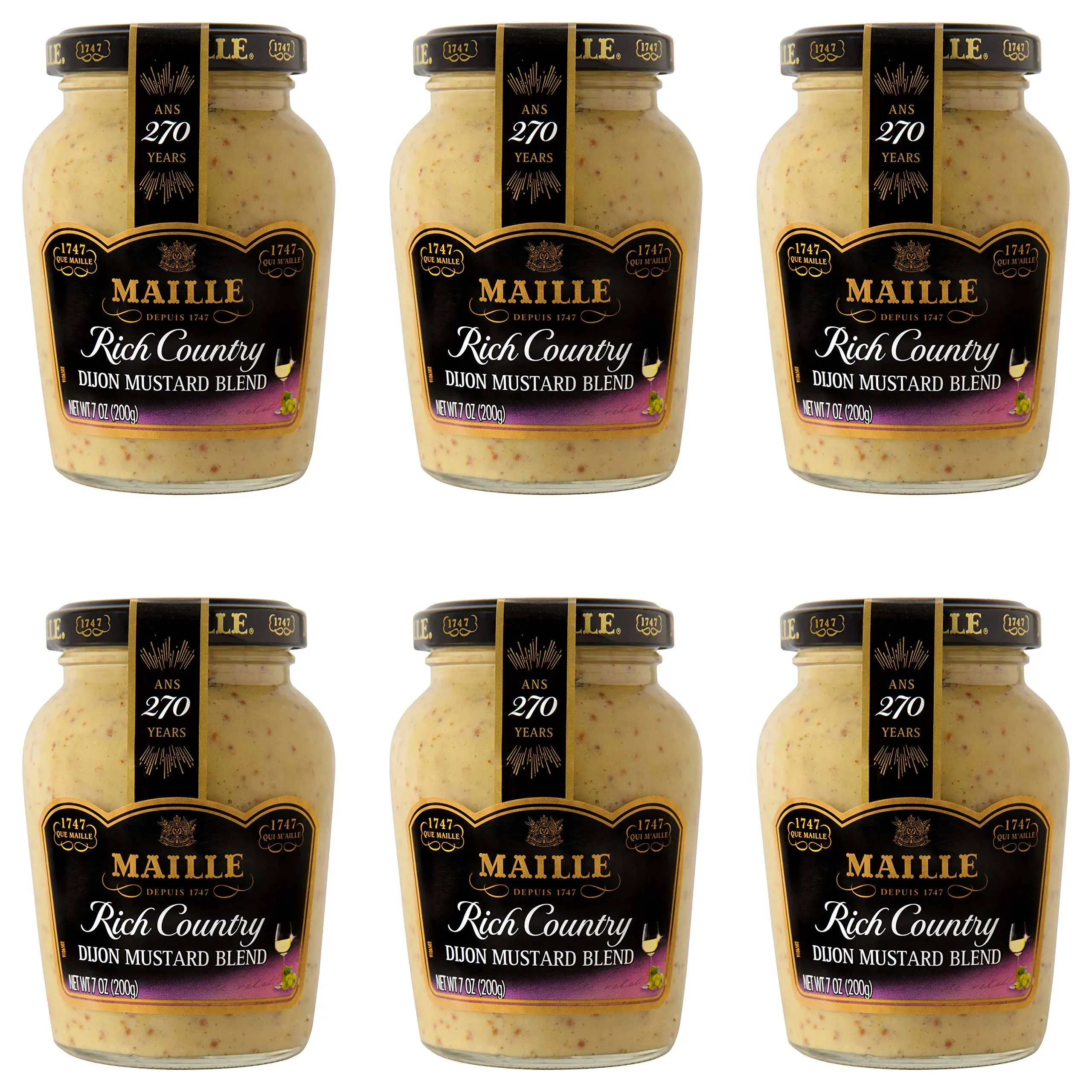 Maille Rich Country Dijon Mustard, 7 oz