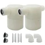 Water Float Valve, Water Level Control Water Tank Traditional Float Valve Upgrade 2 PCS (1/2", side inlet)