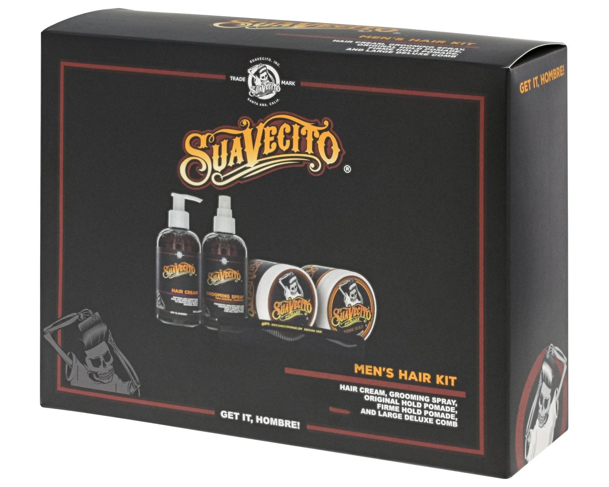 Suavecito Men&#039;s Hair Kit 5 Piece Kit 2 Hair Pomades, Grooming Spray &amp; Hair Cream