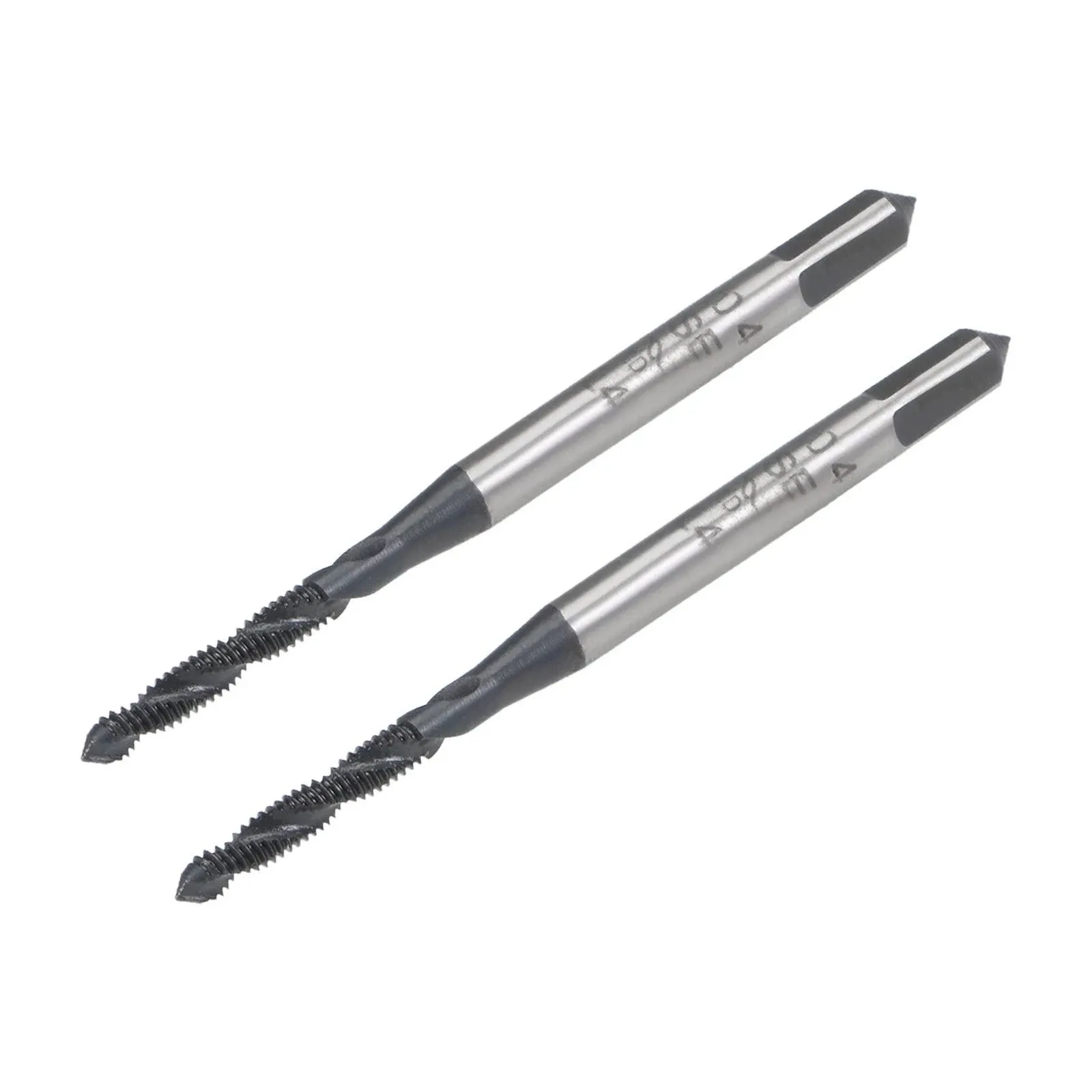 2pcs M2 x 0.4 Spiral Flute Tap Metric Machine Thread Tap HSS Nitriding Coated