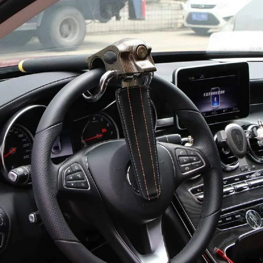 Maso High-end Steering Wheel Lock Anti Cut Saw Rust with 3 Keys for SUV Heavy Duty Vehicle Car