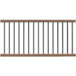 Newtechwood Ultrashield Hemispheres 36 in. x 3 in. x 6 ft. Peruvian Teak Composite Railing Kit