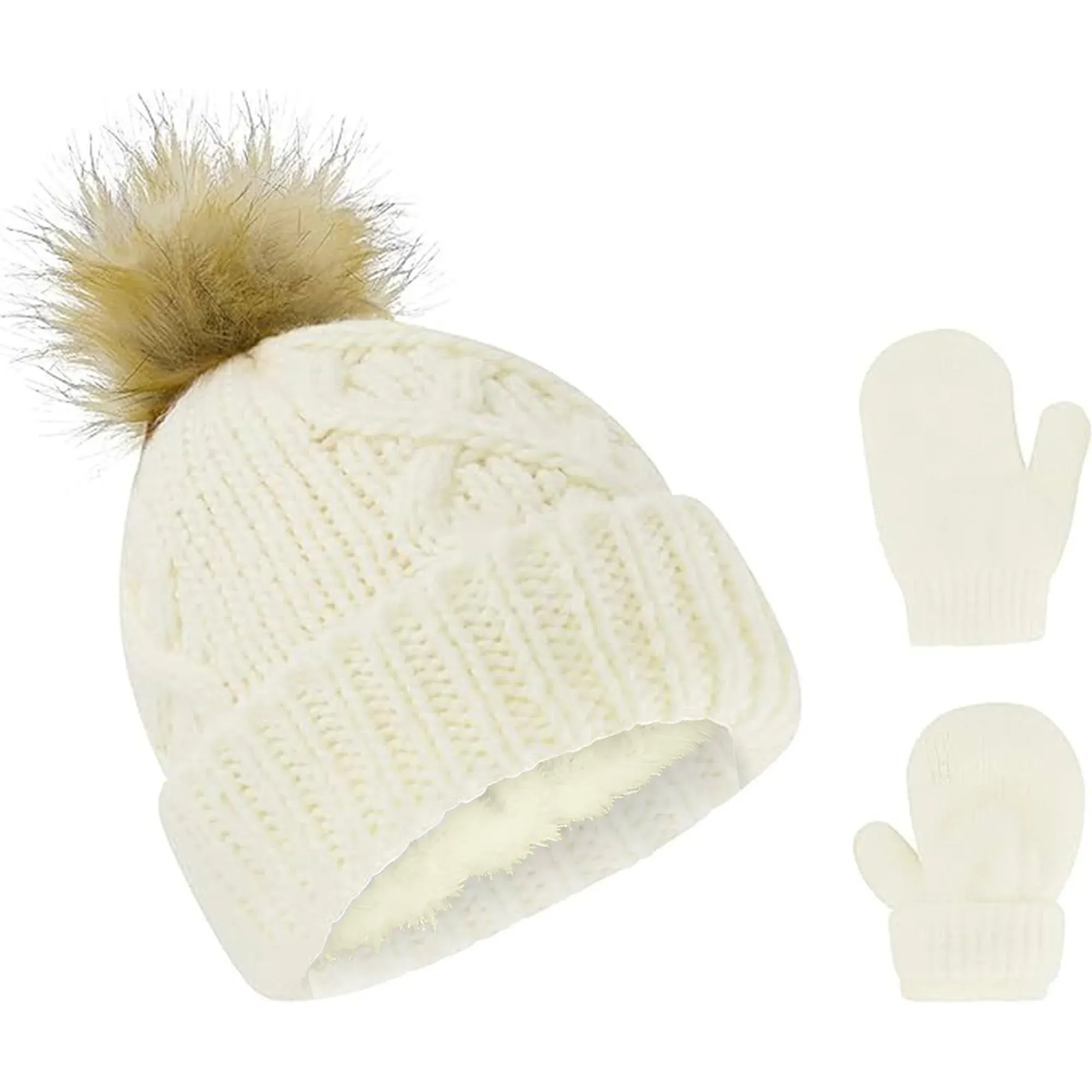 Rising Star Baby Girls and Boys Hat with Mittens Set, Winter Set for Infants Ages ...