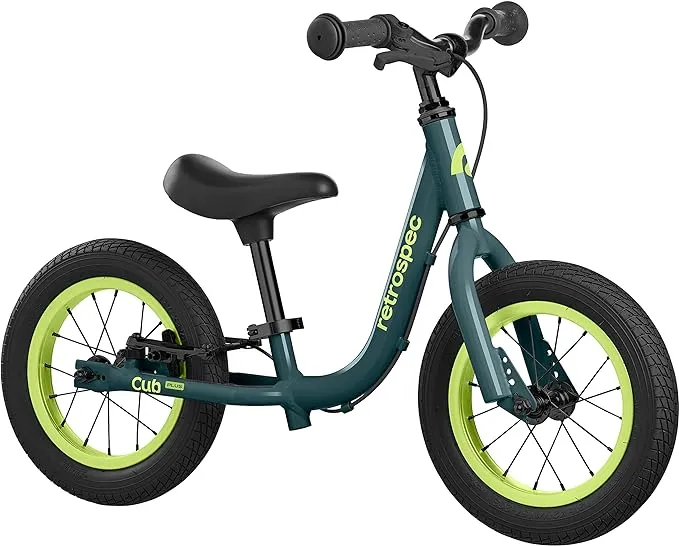 Retrospec Cub Plus Toddler Balance Bike for Boys & Girls Ages 18 Months - 4 Years No Pedals with Lightweight Frame and Adjustable V-Brake, Seat and Handlebar for Kids