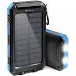 Solar Charger, 20000mAh Portable Outdoor Waterproof Solar Power Bank