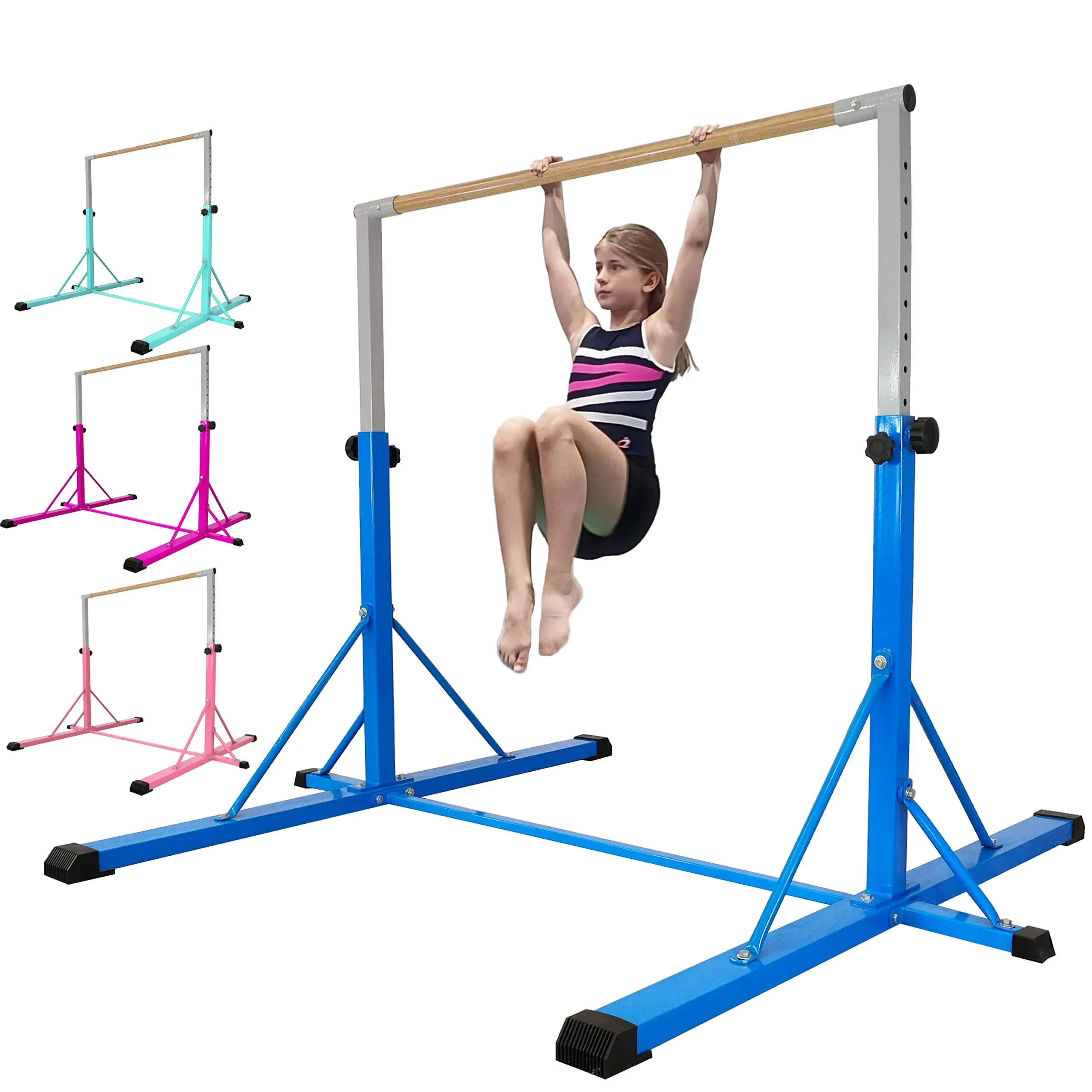 FC FUNCHEER Gymnastics Bar for Kids Ages 5-20, Gymnastic Training Bar-Height 35.4" to 59"/45" to 71", 5FT/6FT Base Length -Gymnastics Equipment for