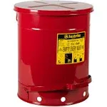 Justrite 14 Gallon Oily Waste Can, Red - 09500