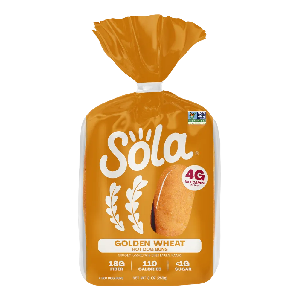 SOLA Low Carb & Keto Friendly Grilling Variety Pack - 1 Golden Wheat Burger Buns, 1 Golden Wheat Hot Dog Buns, 1 Sweet & Buttery Bread, (Pack of 3)