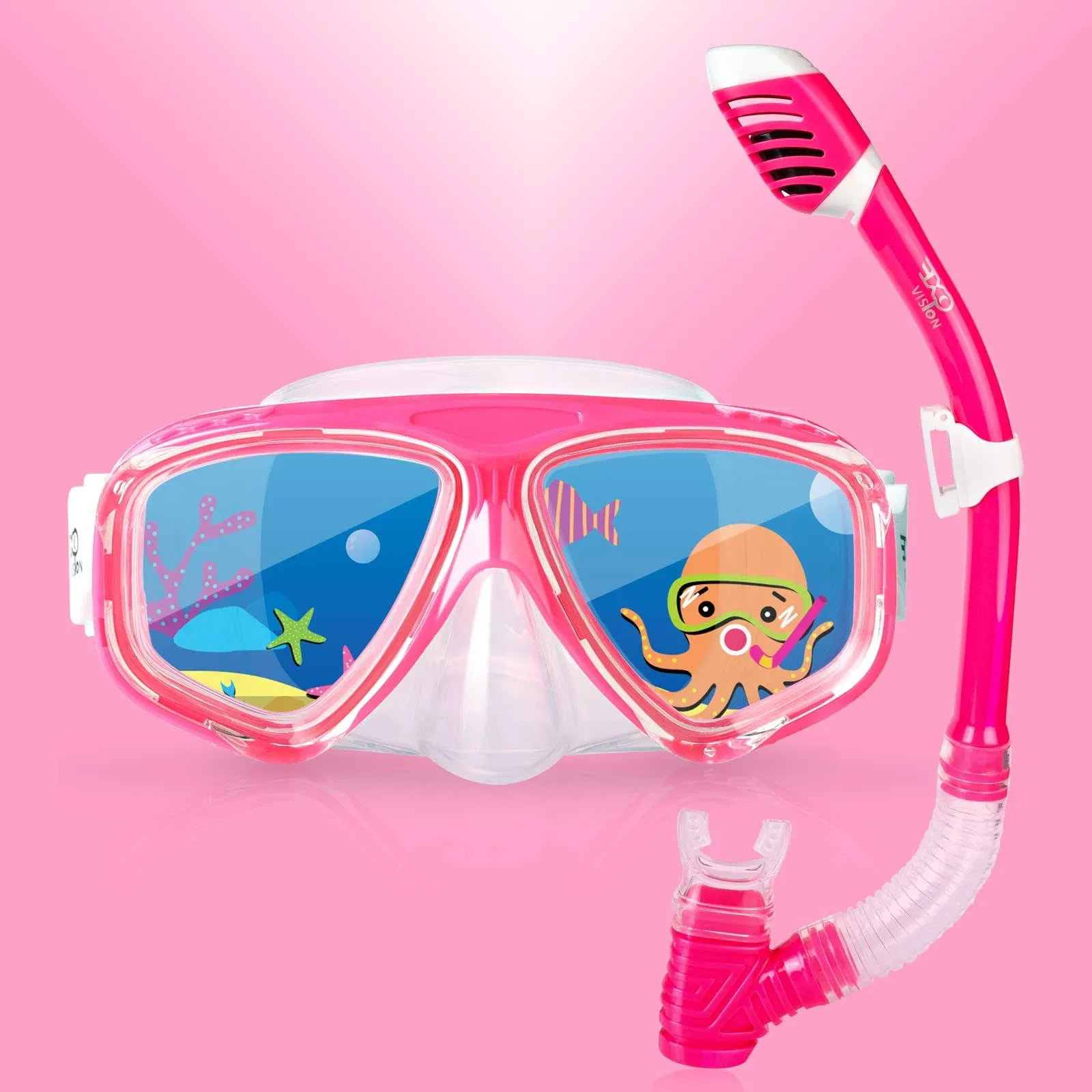 Kids Snorkeling Diving Mask, Unisex-Child 180Panoramic View Anti-Fog Diving Mask ...