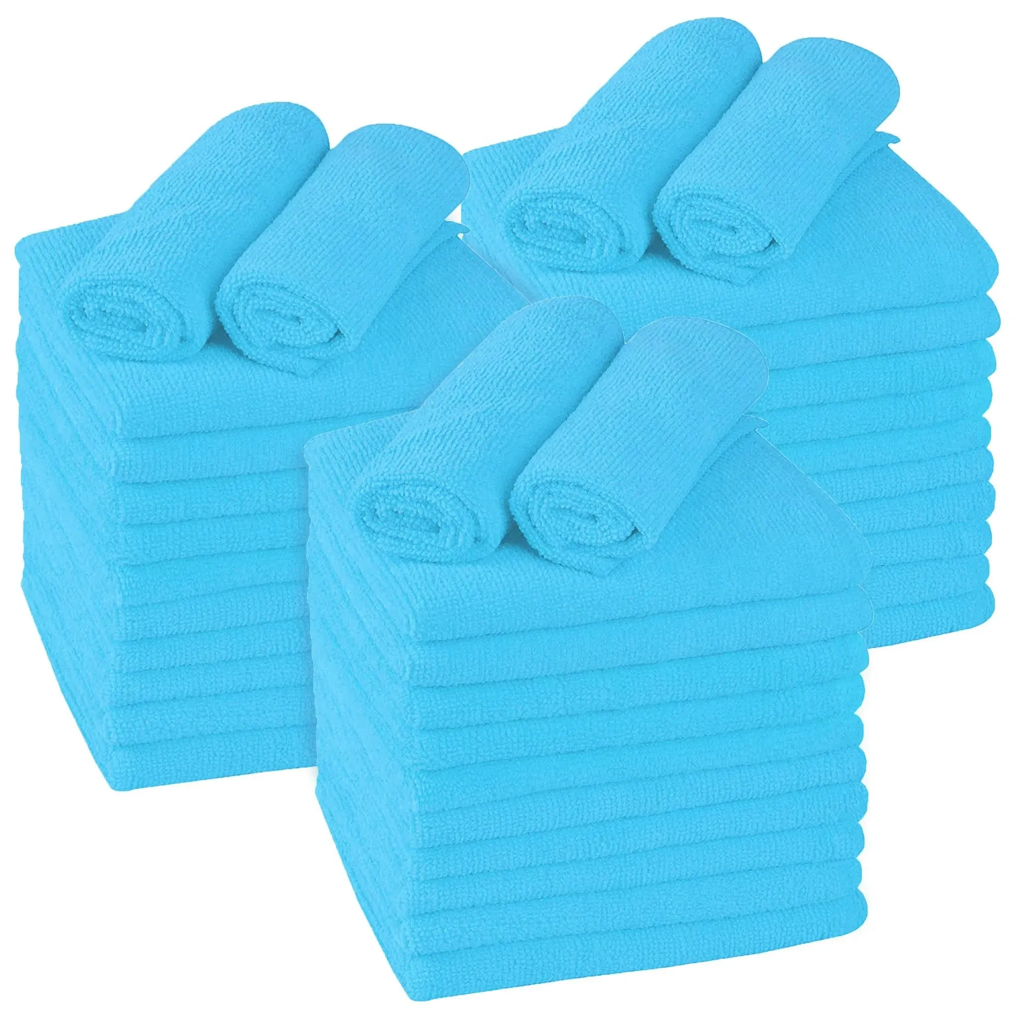 Blue Horizon Large Microfiber Cleaning Towels, 36-Pack, Ultra Soft Plush Washcloth Rag, Professional Grade Premium Detailing Cleaning Cloths for Car, Household