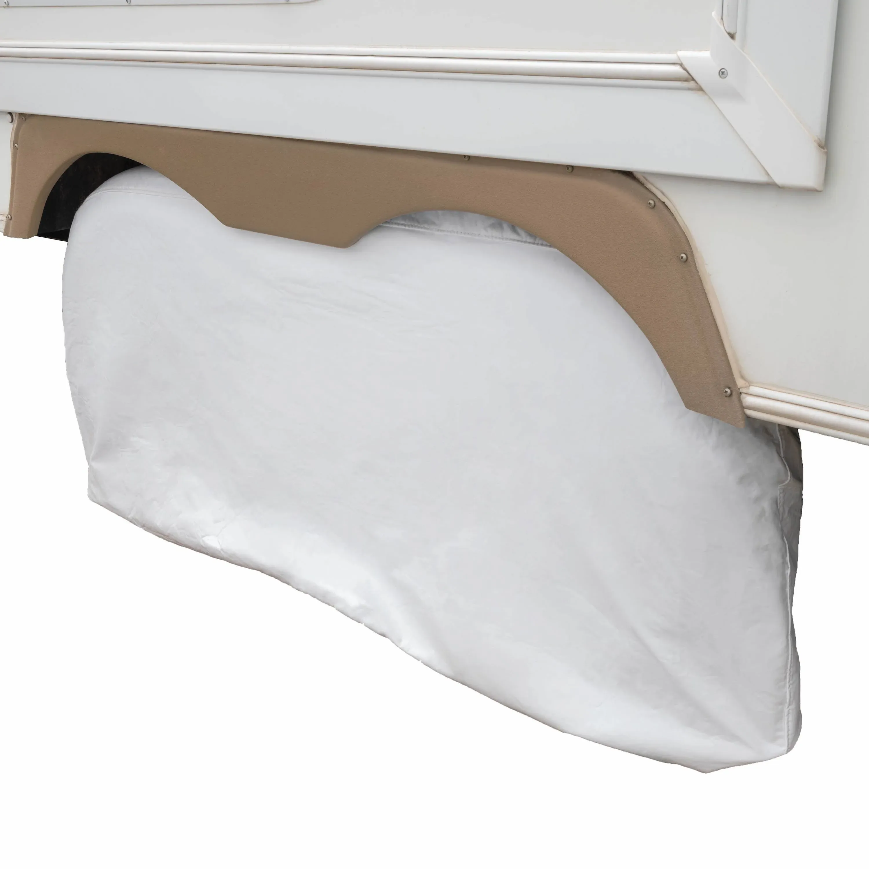 Modern Leisure Sport RV Wheel Cover, Dual Axle, 30-33", White