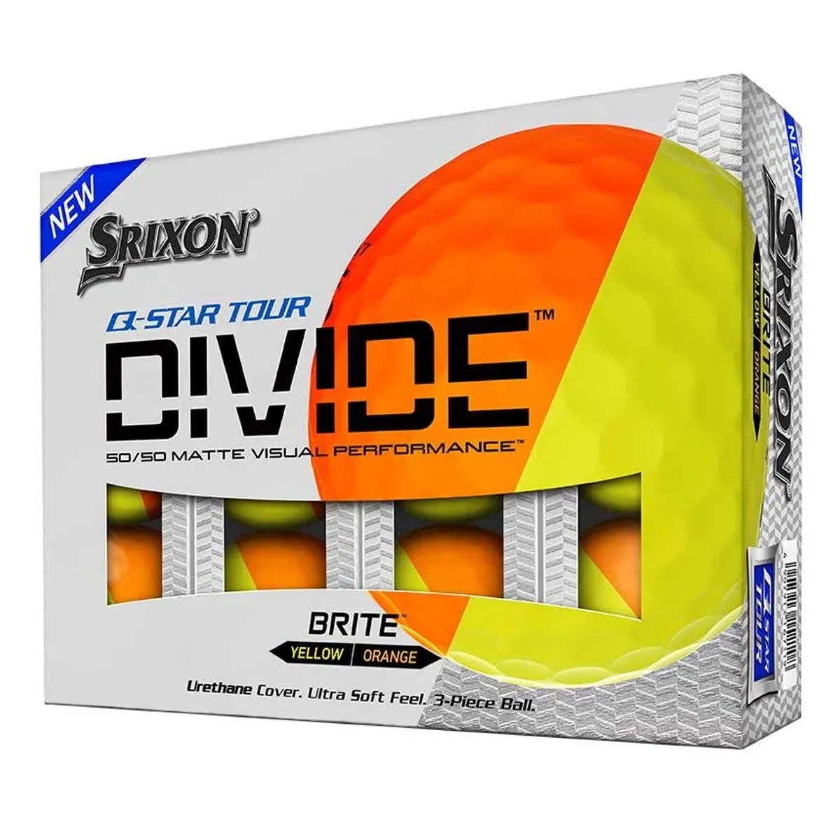 Srixon Q-Star Tour Divide Golf Balls - Yellow/Orange