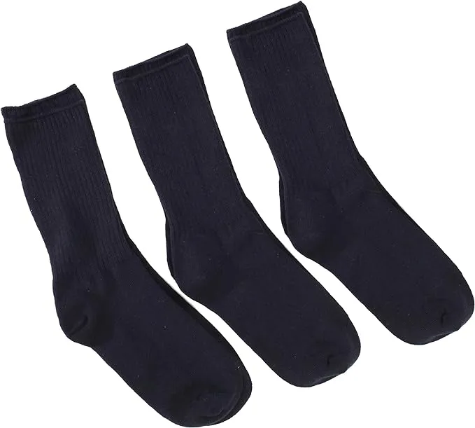 Jefferies Socks Kids Cotton Seamless Toe Casual Crew Sock (Pack of 3)