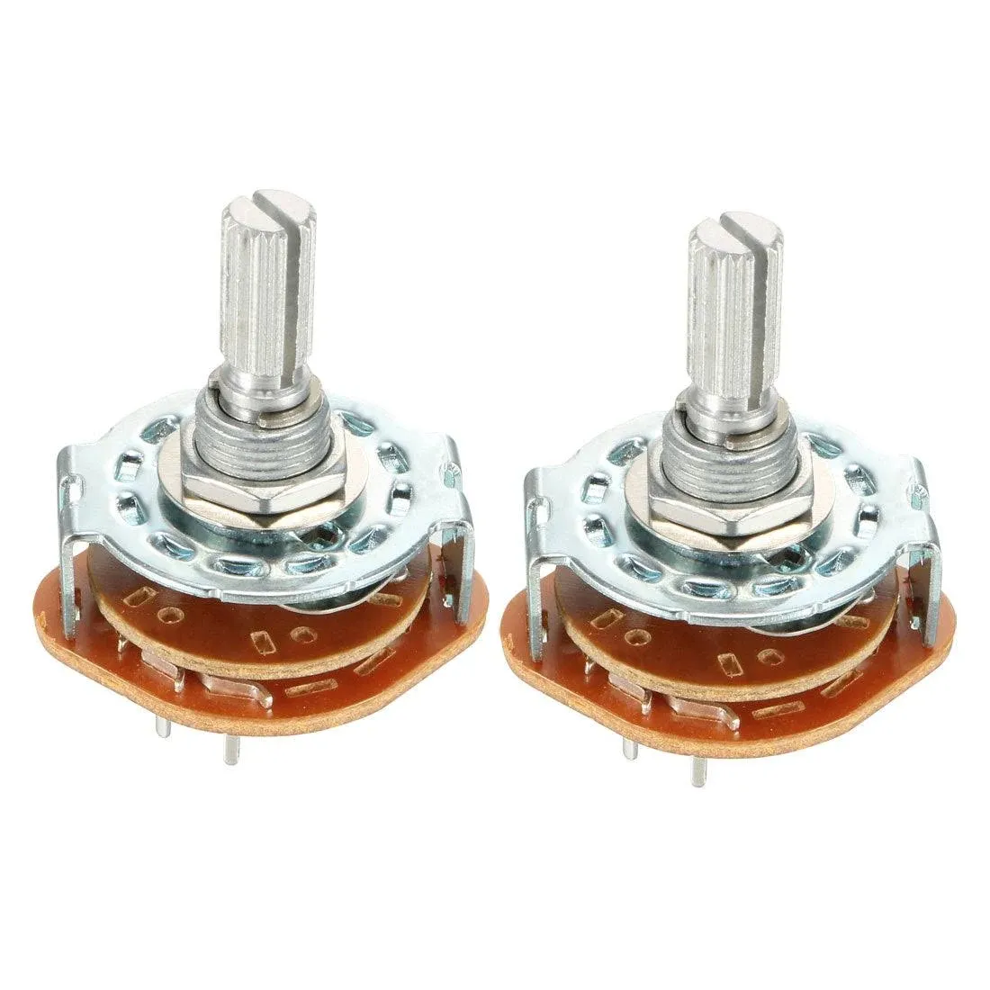 Uxcell 2P4T 2 Pole 4 Position Selectable Single Deck Band Channel Rotary Switch Selector 2pcs | Harfington