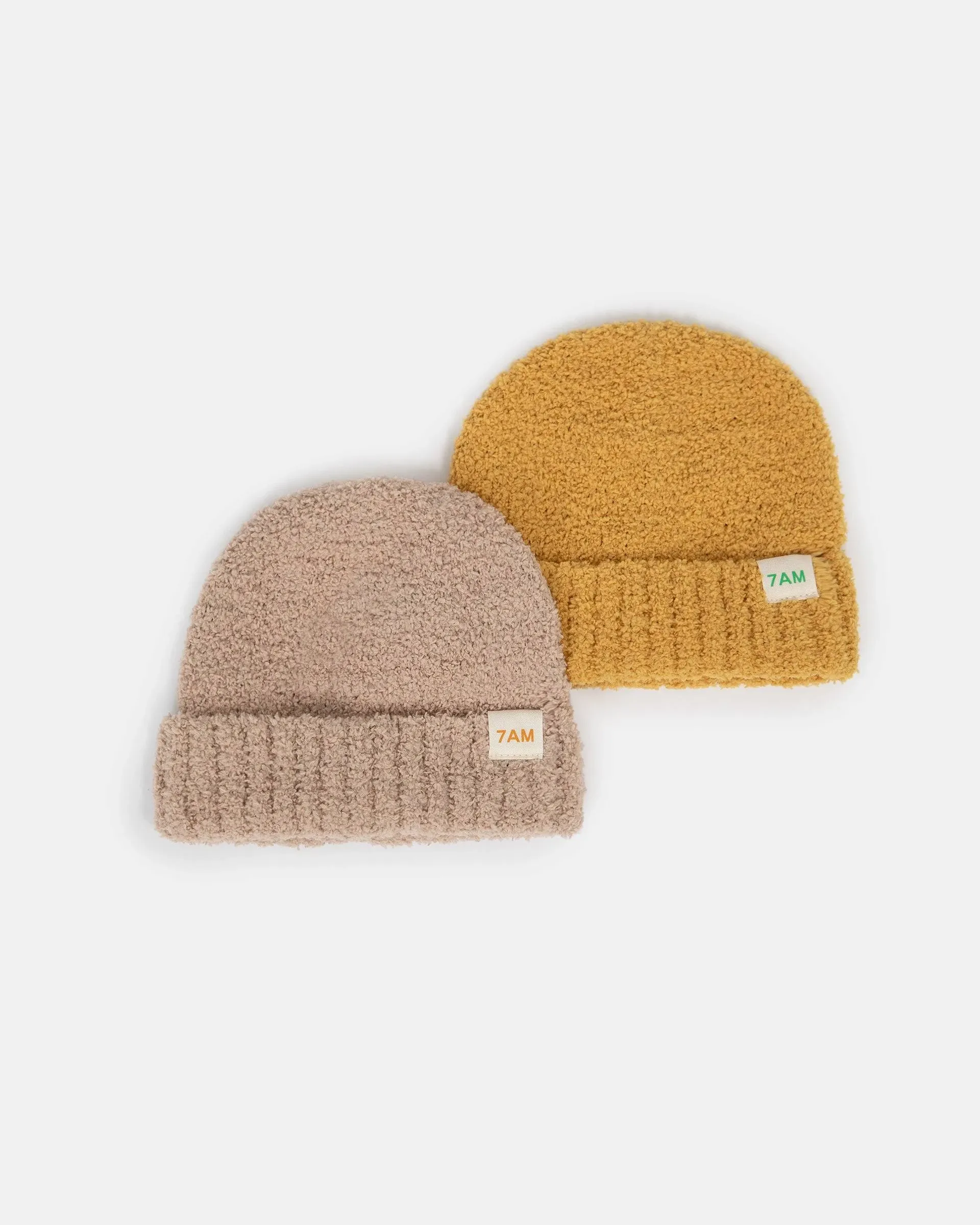 Beanies Set of 2 - Fuzzy - Pecan & Amber Kids 2T-6Y