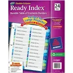 Avery Ready Index Customizable Table of Contents Double Column Dividers 24-Tab LTR