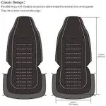 TOYOUN Classic Universal PU Leather Car Seat Covers Full full set, Black-Red 