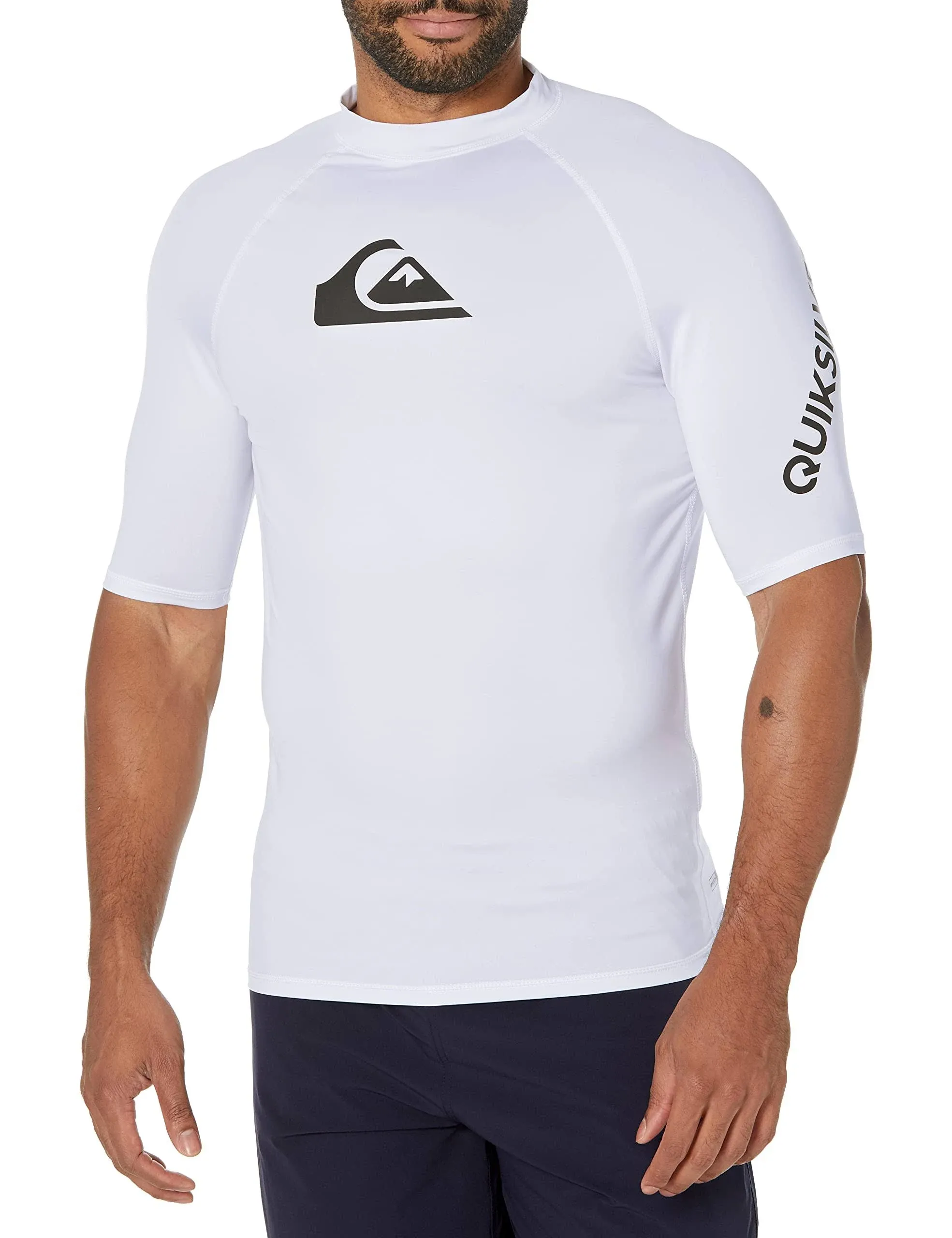 Quiksilver Men's All Time Short Sleeve Rash Guard, Large, White