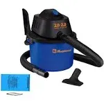 WD-2L Portable Wet-Dry Vacuum, 2.0 Gallon/2.0HP Compact Lightweight, Blue+Black