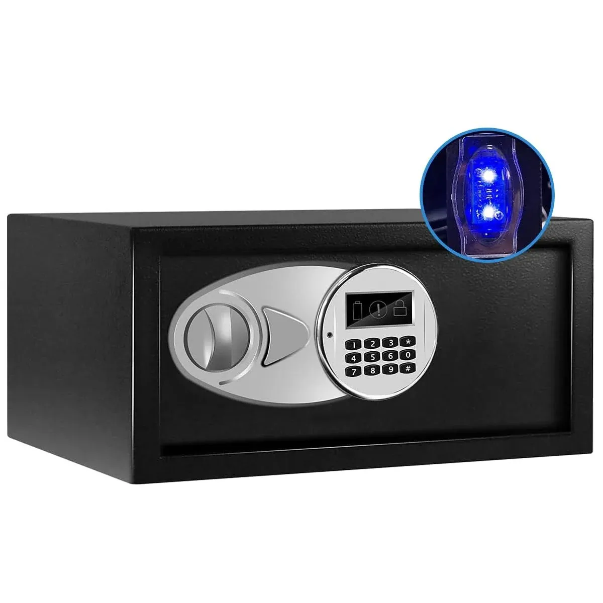 Safe Box with Sensor Light,Hidden Safe Box with Key &amp; Digital Lock for Home and 