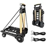 felicon Folding Hand Truck Portable Dolly Compact Utility Luggage Cart with 70Kg/155Lbs Heavy Duty 4 Wheels Solid Construction Adjustable Handle