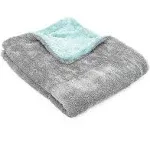 The Rag Company 52024-Liquid8r-Aqua 20X24 Twist Loop Drying Towel Aqua & Grey