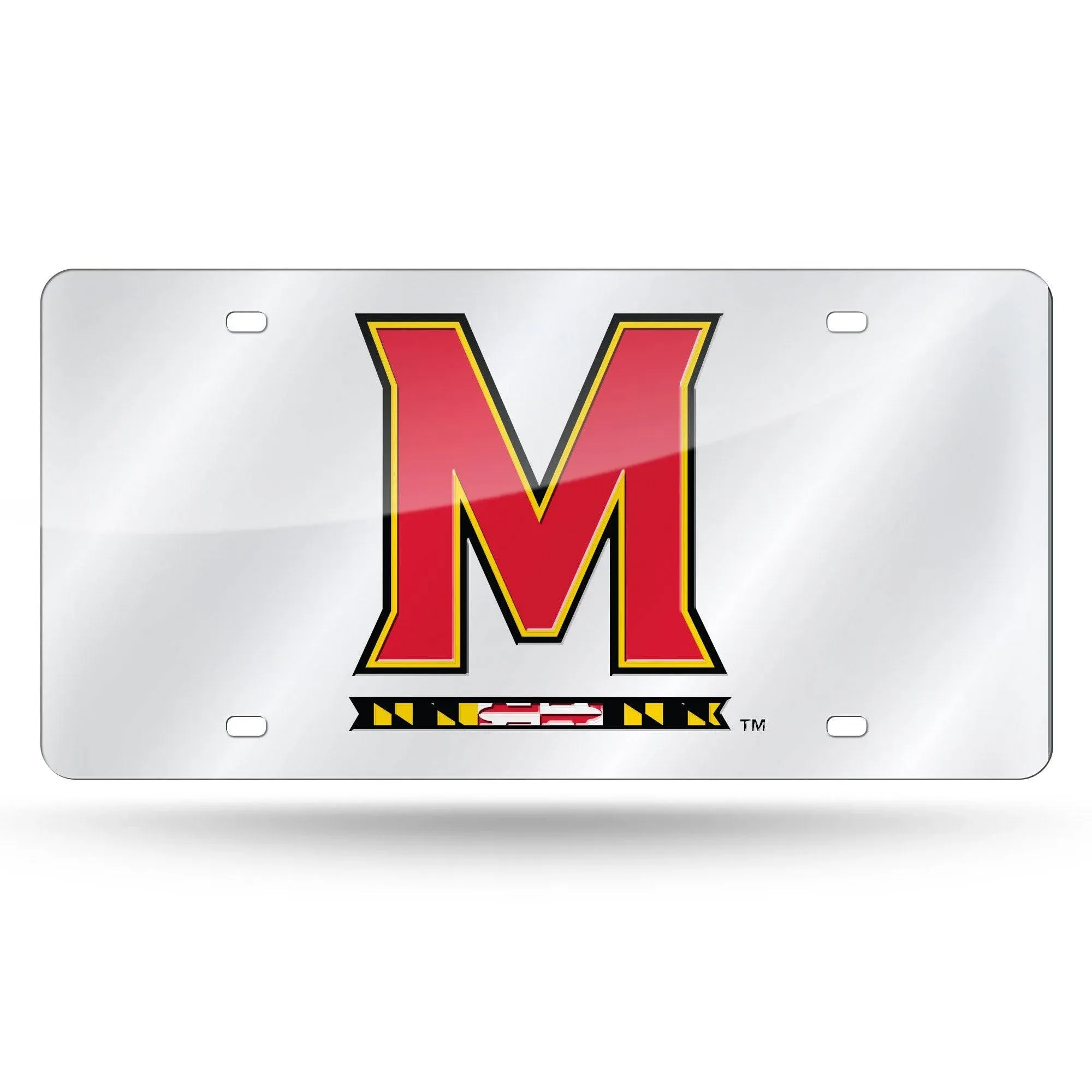 Maryland Terrapins Laser Cut License Plate - Silver