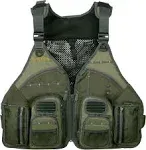 Allen Company, Big Horn Fishing Chest Vest with MOLLE Web Gear Lash, with Hydration Storage Pocket, Fishing Outdoor Gear, Olive, Medium (6346)