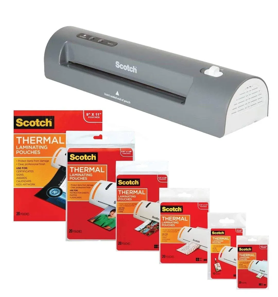 3M Laminator Kit with Every Size Laminating Pouch