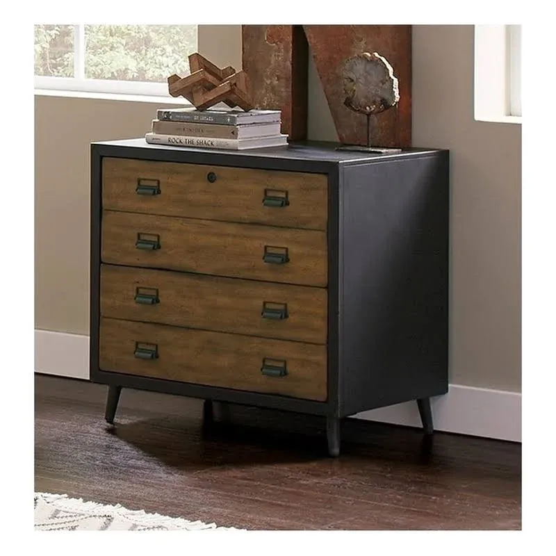 Payton Mid-Century Wood Lateral File Storage File Drawer Black - Martin Furniture