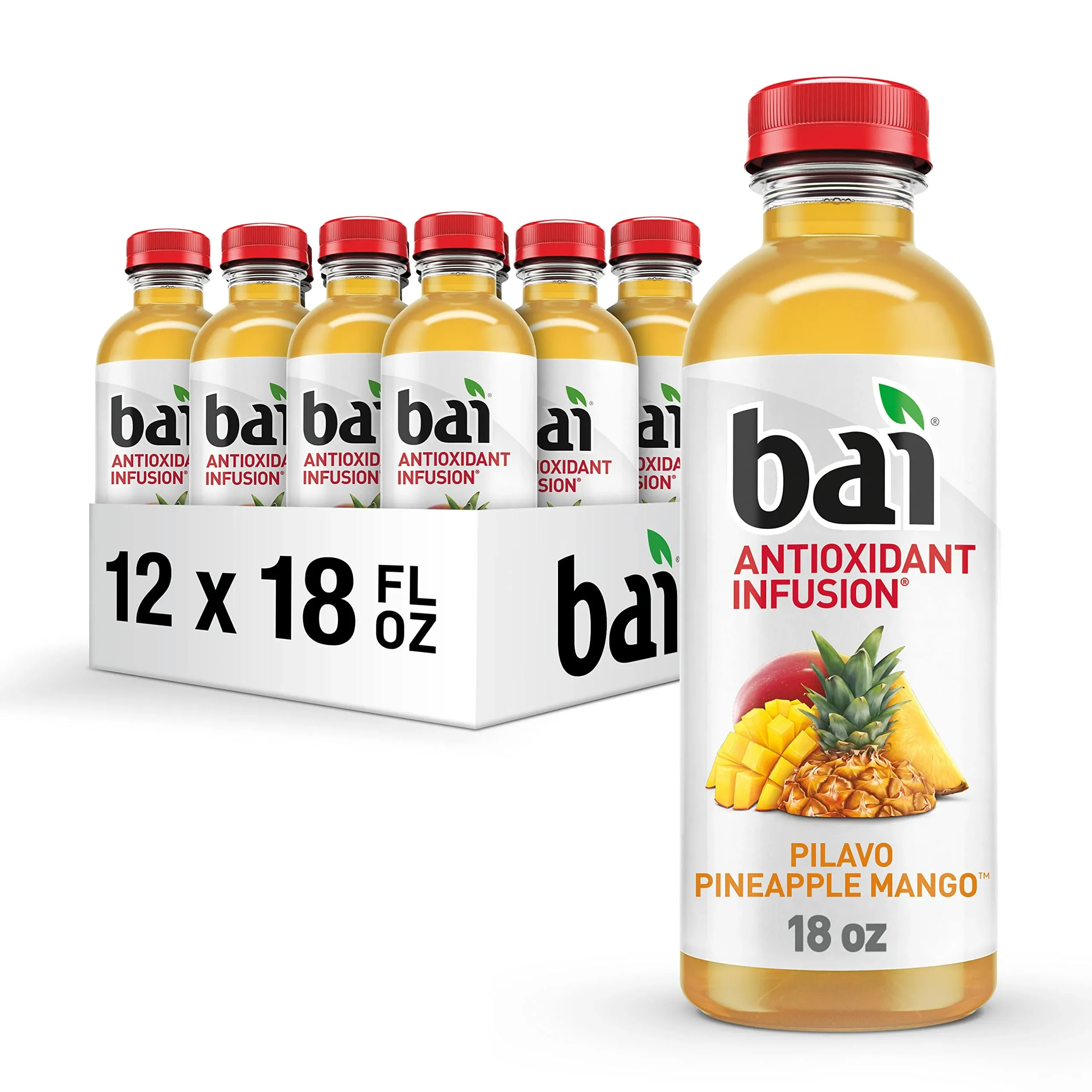 (Pack of 12) Bai Pilavo Pineapple Mango Antioxidant Infused Drinks 18 Fl Oz