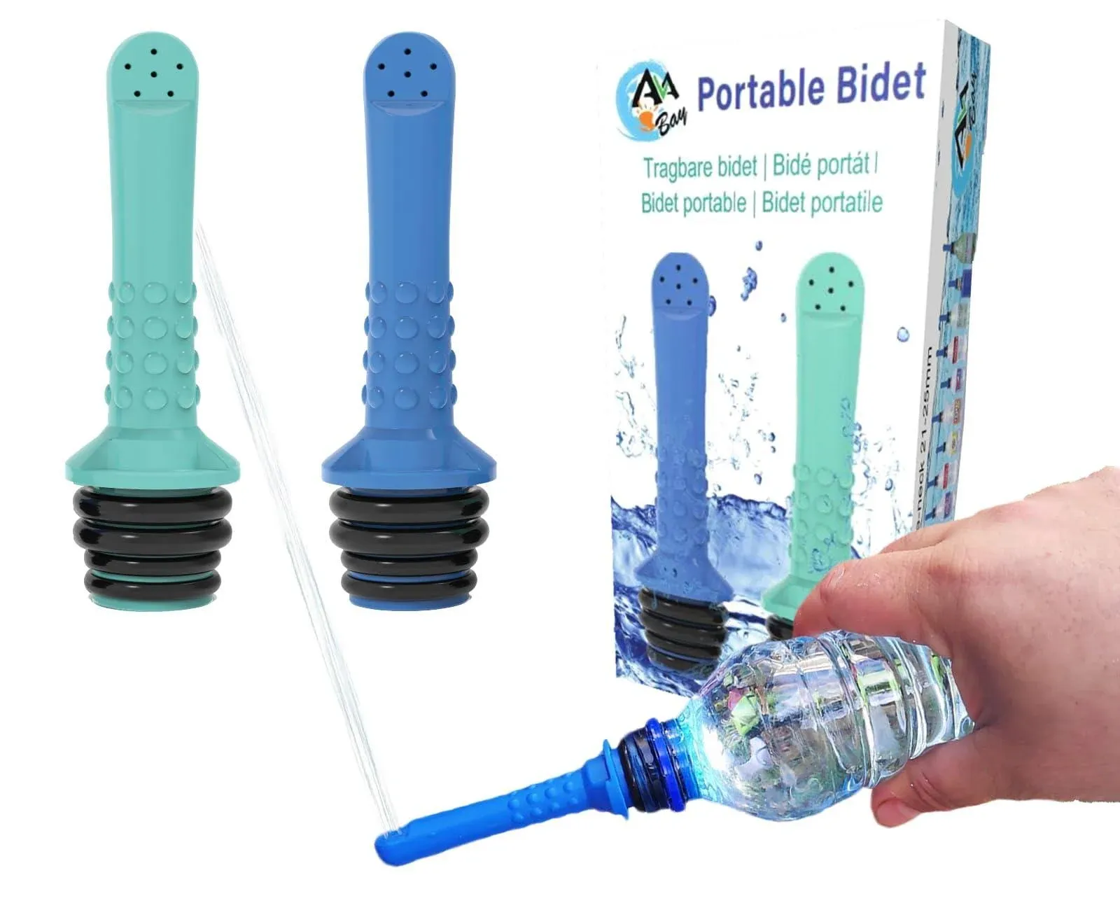 2pcs Portable Bidet I Easy-to-use Faucet Bidet I Compatible with Most Bottles I Peri Bottle for Postpartum Care I Hand Bidet for Toilet, Washing, Personal Hygiene and Travel