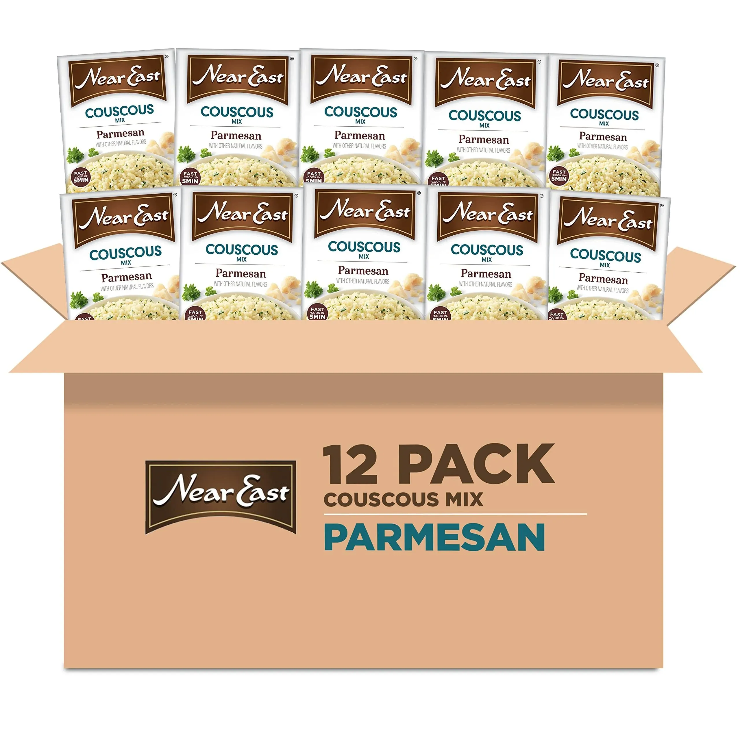 Near East Couscous Mix, Parmesan Cheese, 5.9oz Boxes 12 Pack