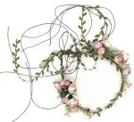 Floral Fall Adjustable Bridal Flower Garland Headband Flower Crown Hair Wreath Halo F-83 (A)