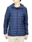 Amazon Essentials Men's Lightweight Water-Resistant Packable Hooded Puffer Jacket, Navy, X-Large