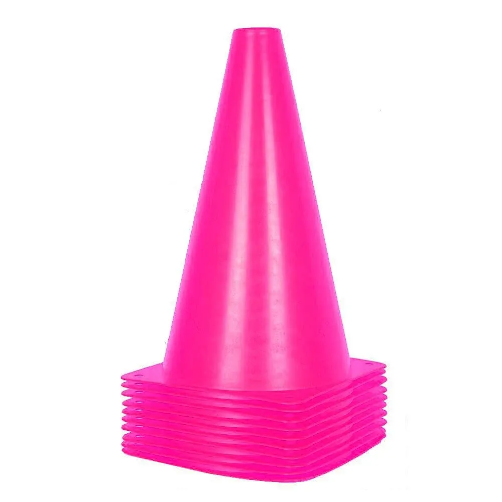 Alyoen 9 inch Traffic Cones, Plastic Sport Cones, Pink Soccer Training Cones for ...