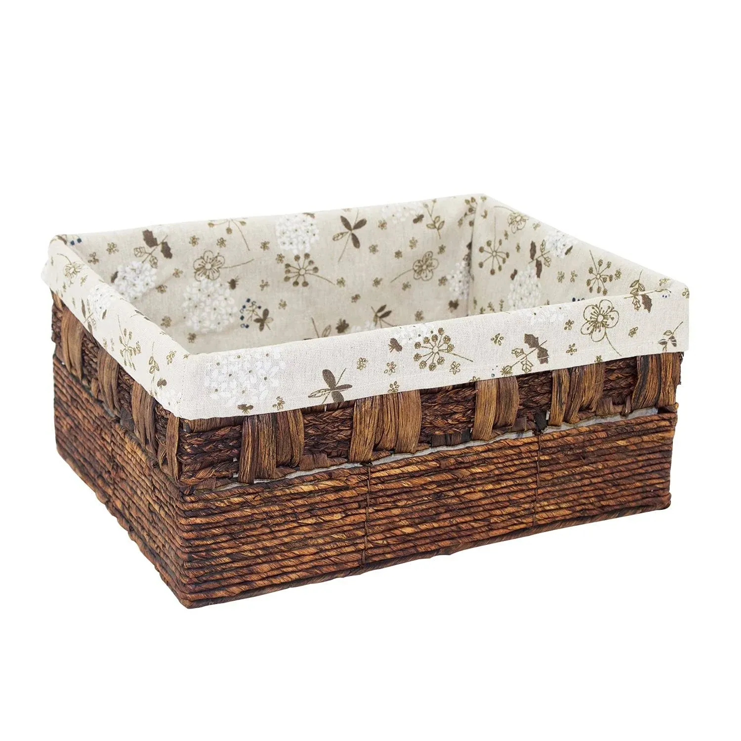 Rectangular Woven Water Hyacinth Storage Baskets Large Handmade Basket for ...