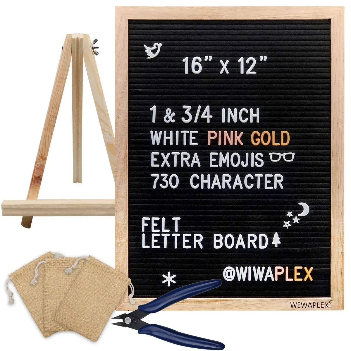 WIWAPLEX Black Felt Letter Board